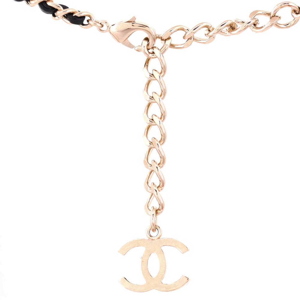 Chanel CC Heart Locket Pendant Necklace Metal with Tweed, Leather, and Resin - Picture 3 of 4